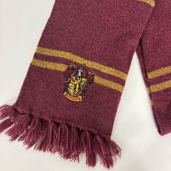 Harry Potter Gryffindor Maroon with Gold Striped Winter Scarf Unisex - Picture 2 of 4